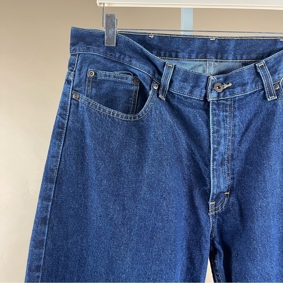 Faded Glory Men's 36 X 30 Straight Leg Rugged Dark Wash Jeans Outdoor Farm Chore - Picture 5 of 5